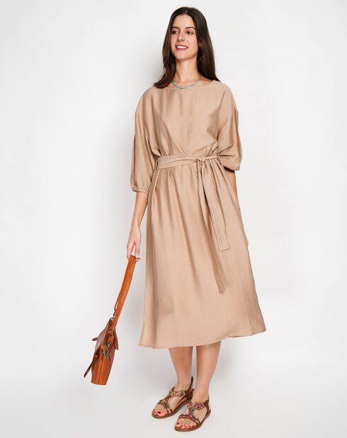 Robe en Lin mélangé Julie camel