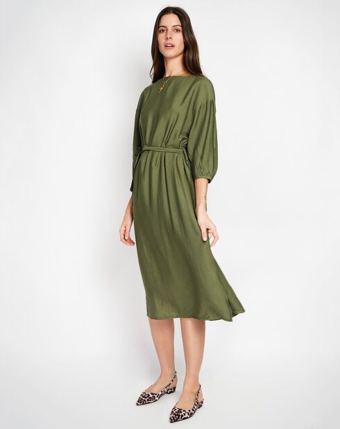 Robe en Lin mélangé Julie kaki