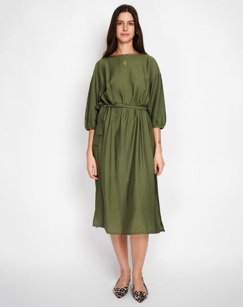 Robe en Lin mélangé Julie kaki