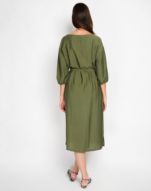 Robe en Lin mélangé Julie kaki