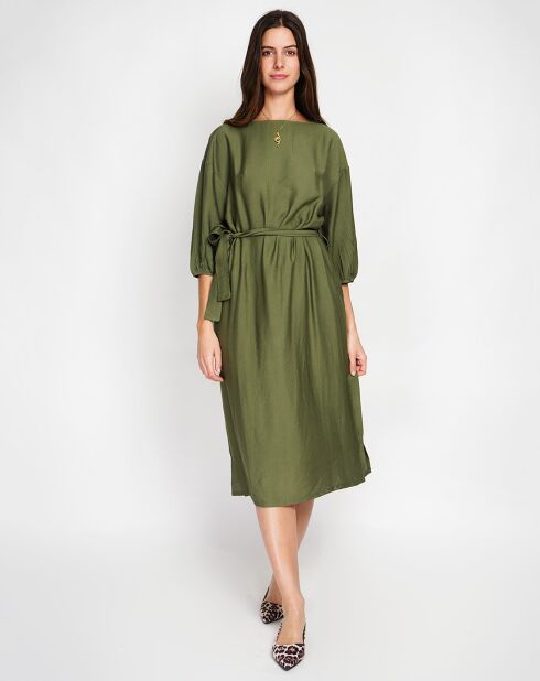 Robe en Lin mélangé Julie kaki