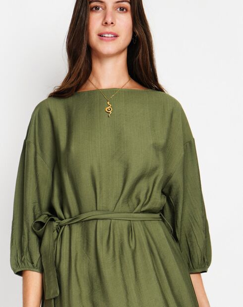 Robe en Lin mélangé Julie kaki
