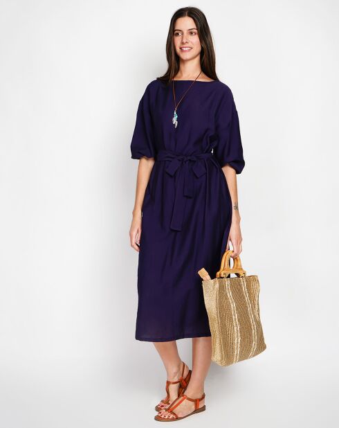 Robe en Lin mélangé Julie marine