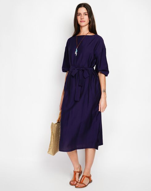 Robe en Lin mélangé Julie marine