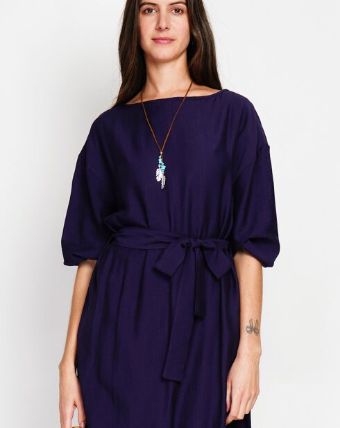 Robe en Lin mélangé Julie marine