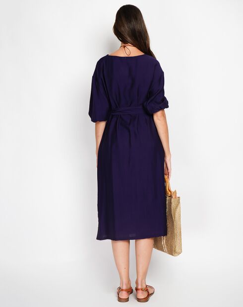 Robe en Lin mélangé Julie marine