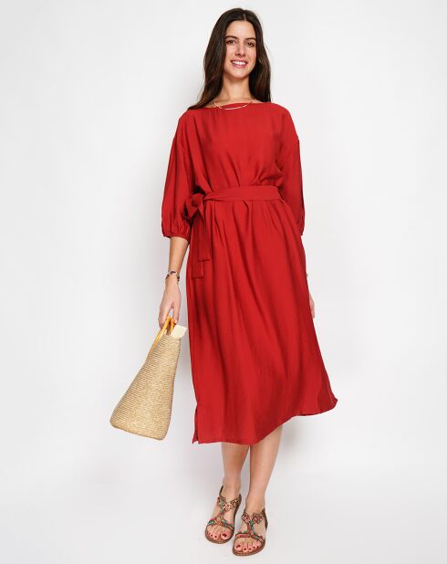 Robe en Lin mélangé Julie rouge