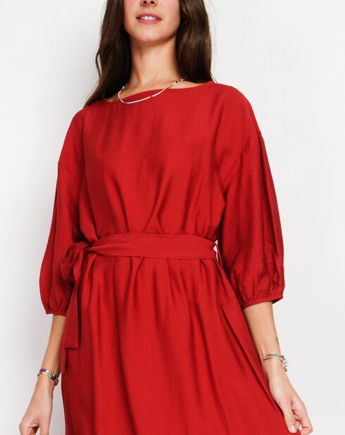 Robe en Lin mélangé Julie rouge