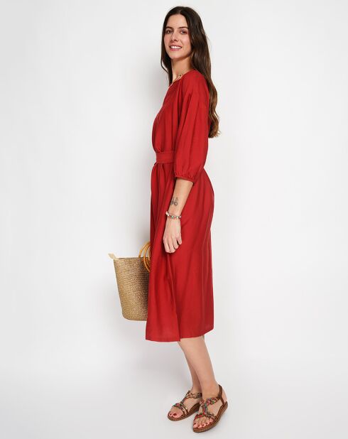 Robe en Lin mélangé Julie rouge