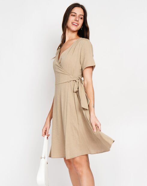 Robe en Lin mélangé Sofia camel