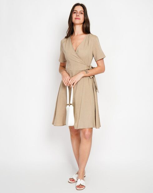 Robe en Lin mélangé Sofia camel