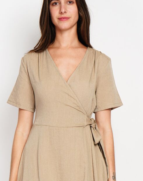 Robe en Lin mélangé Sofia camel