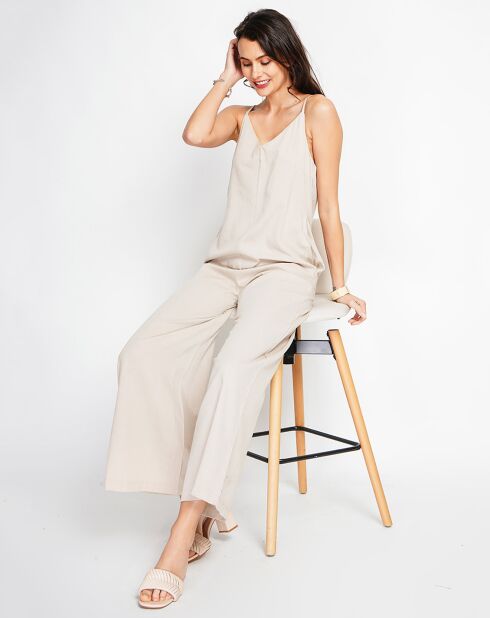 Combinaison en lin mélangé Marine beige