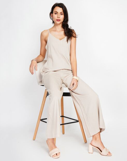 Combinaison en lin mélangé Marine beige