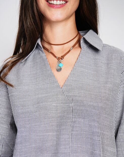 Top en Lin mélangé Justine noir