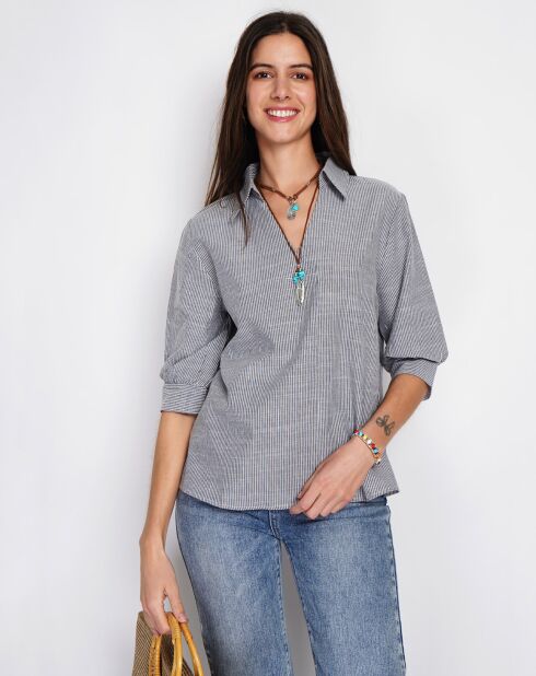 Top en Lin mélangé Justine noir