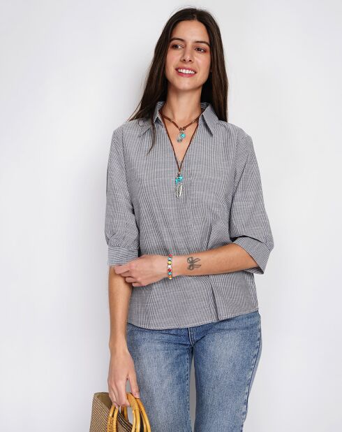 Top en Lin mélangé Justine noir