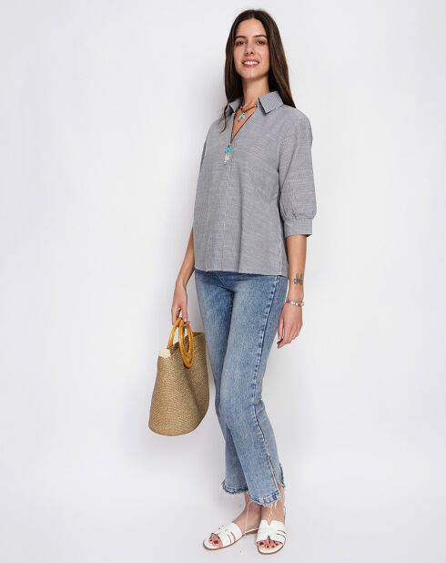 Top en Lin mélangé Justine noir