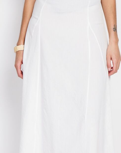 Jupe en Lin mélangé Ophélie blanche