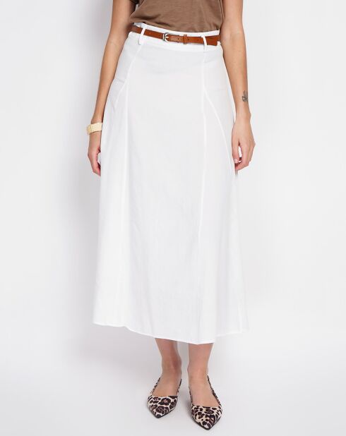 Jupe en Lin mélangé Ophélie blanche