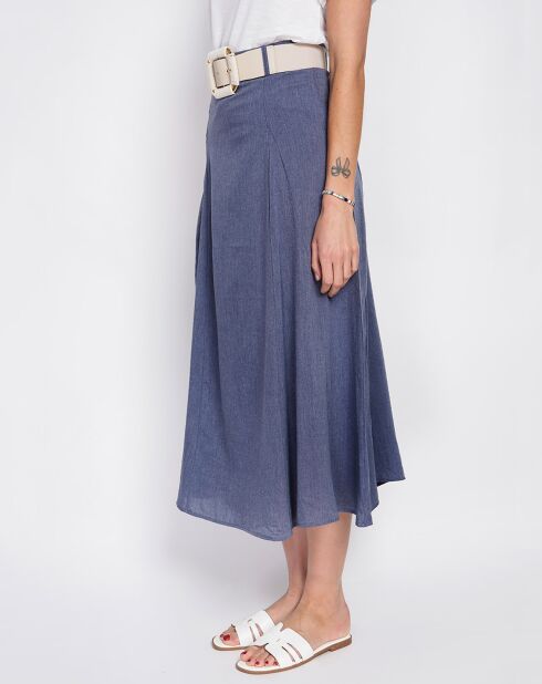 Ophélie blauer Jeansrock aus Leinenmischung