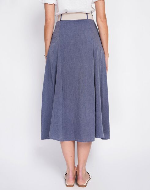 Ophélie blauer Jeansrock aus Leinenmischung