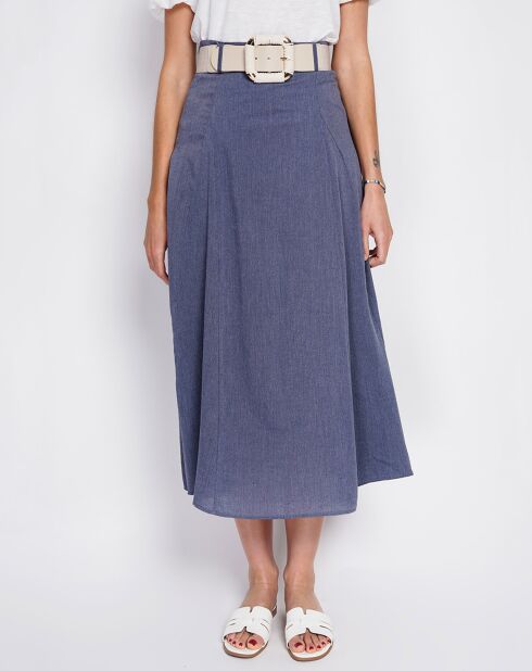 Ophélie blauer Jeansrock aus Leinenmischung
