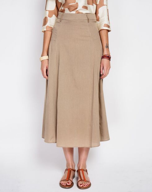 Jupe en Lin mélangé Ophélie camel