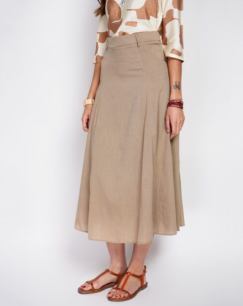 Jupe en Lin mélangé Ophélie camel