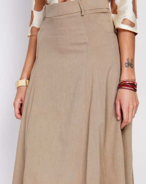 Jupe en Lin mélangé Ophélie camel