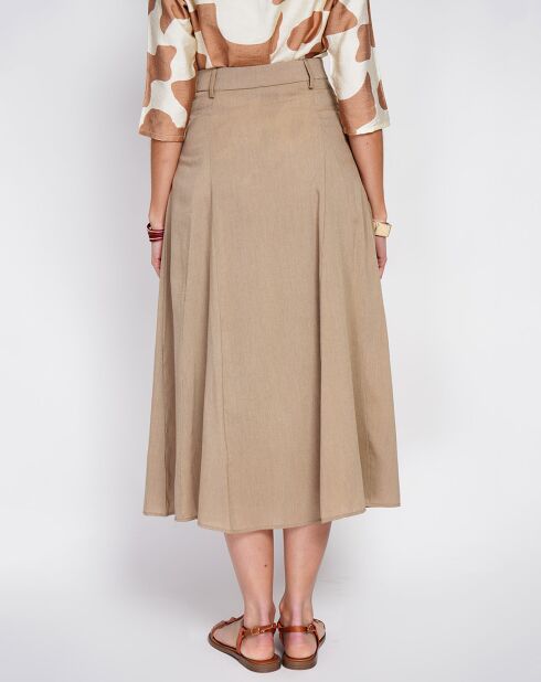 Jupe en Lin mélangé Ophélie camel