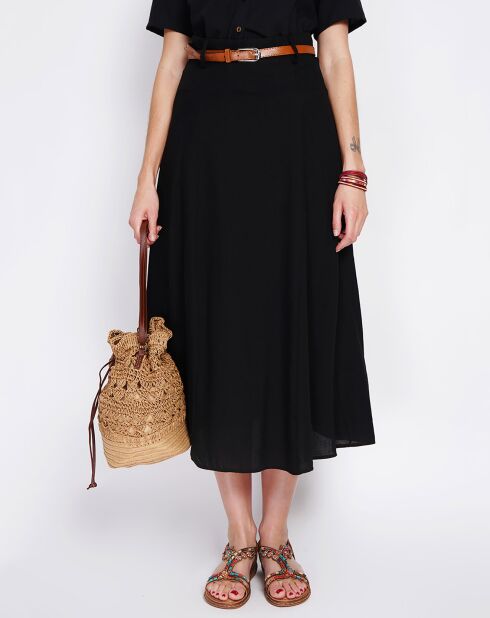 Jupe en Lin mélangé Ophélie noire