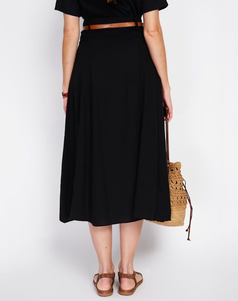 Jupe en Lin mélangé Ophélie noire