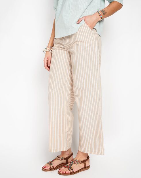 Pantalon en Lin mélangé Sacha desert