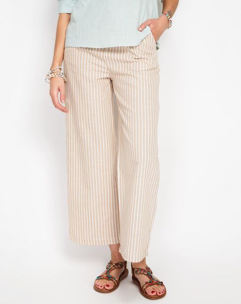 Pantalon en Lin mélangé Sacha desert