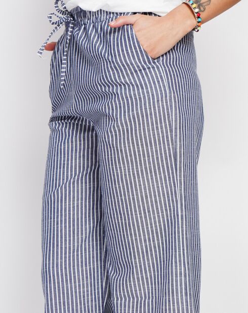 Pantalon en Lin mélangé Sacha marine