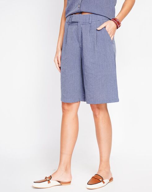 Bermuda en Lin mélangé Salomé bleu jeans