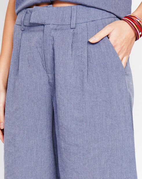 Bermuda en Lin mélangé Salomé bleu jeans