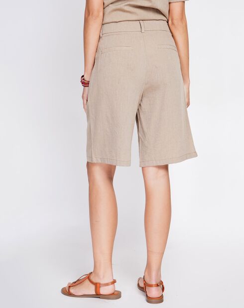 Bermuda en Lin mélangé Salomé camel