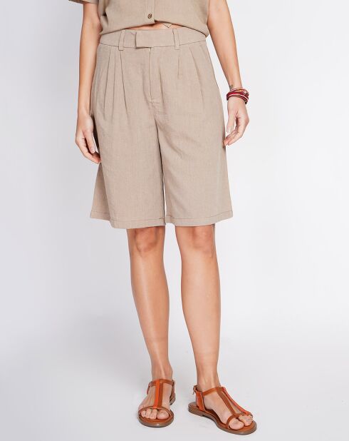 Bermuda en Lin mélangé Salomé camel
