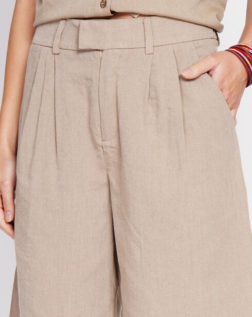 Bermuda en Lin mélangé Salomé camel