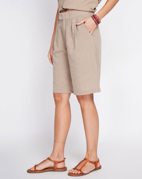 Bermuda en Lin mélangé Salomé camel