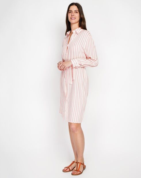 Robe en Lin & Soie Inès rose poudre
