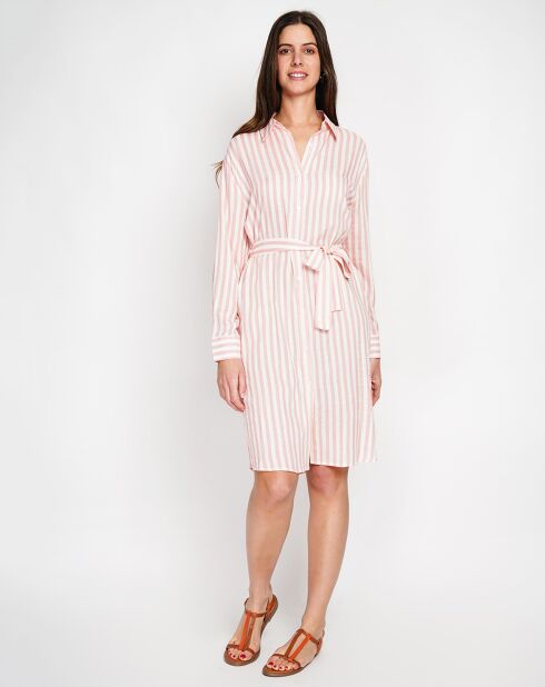 Robe en Lin & Soie Inès rose poudre