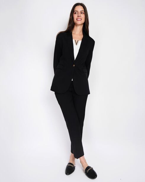 Jeanne schwarze Jacke aus Leinenmischung