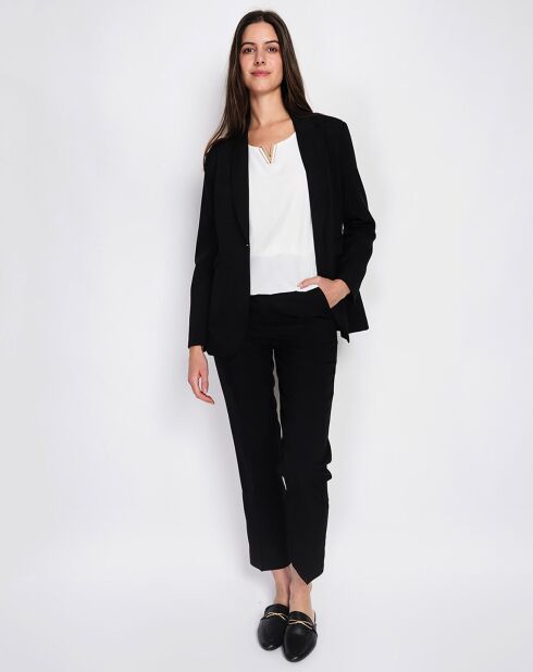 Jeanne schwarze Jacke aus Leinenmischung