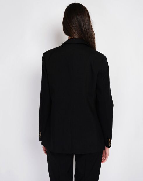 Jeanne schwarze Jacke aus Leinenmischung