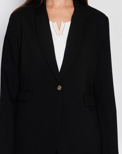 Jeanne schwarze Jacke aus Leinenmischung