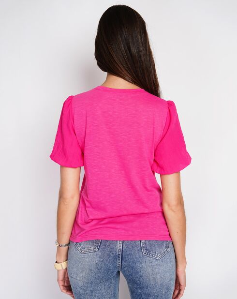 T-Shirt en Lin mélangé Océane fushia
