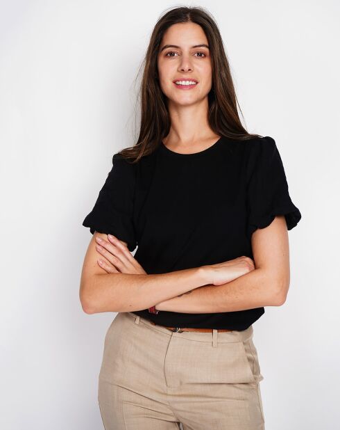 T-Shirt en Lin mélangé Océane noir